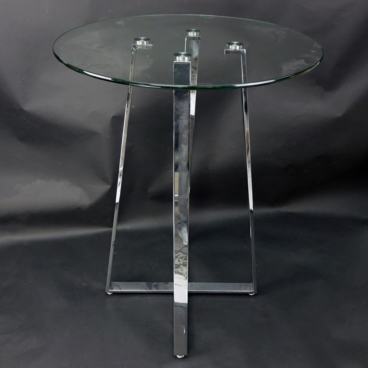 Chintaly Chambers Glass & Chrome High Bar Table
