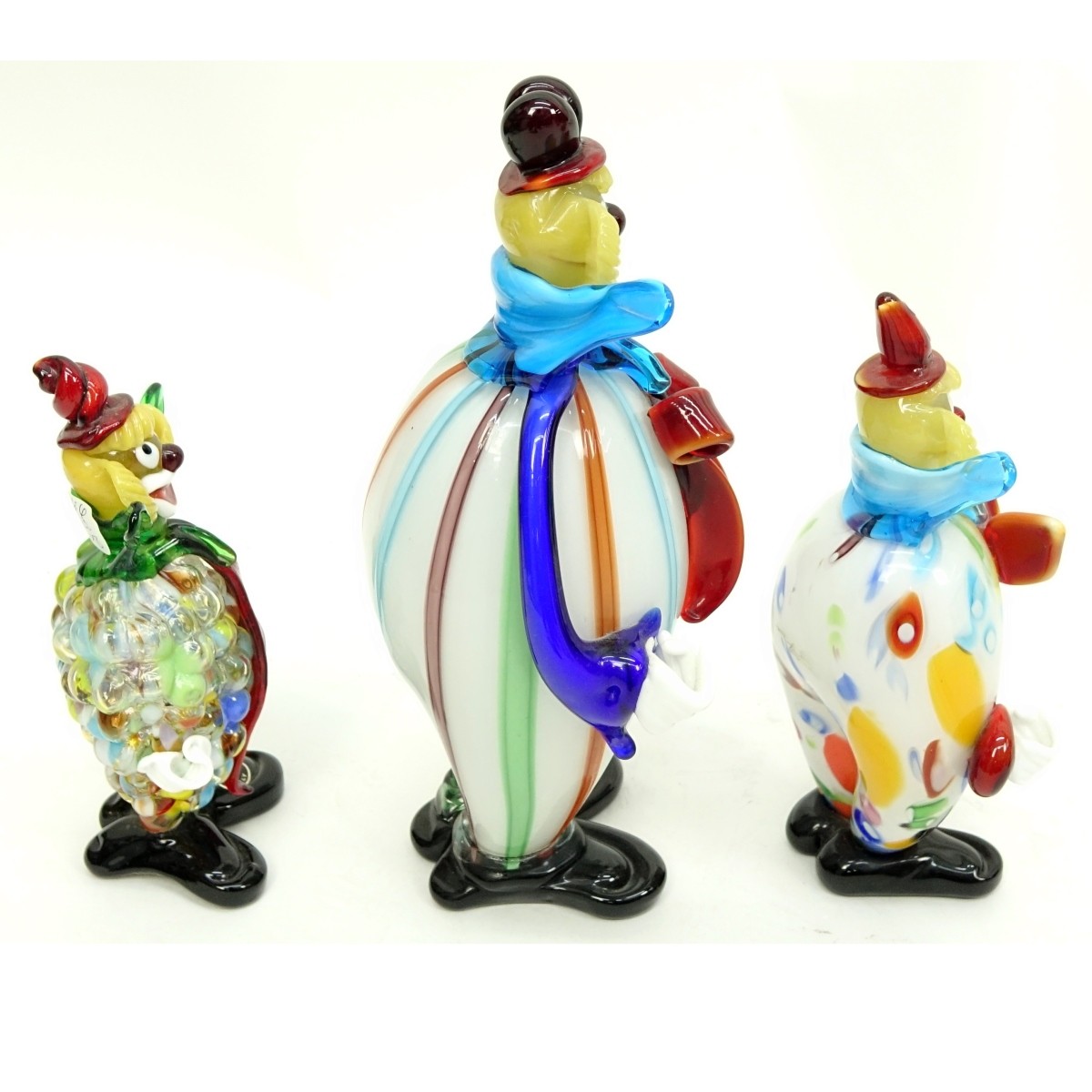 Mid Century Murano Art Glass Clown Figurines