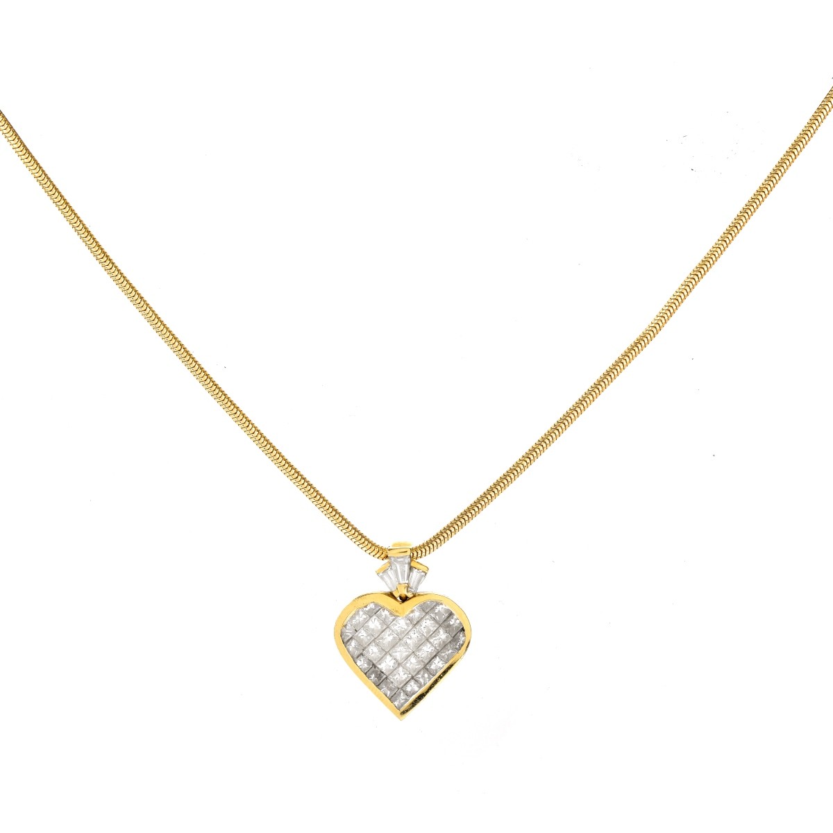 4.5-5.0ct Diamond and 18K Gold Pendant Necklace