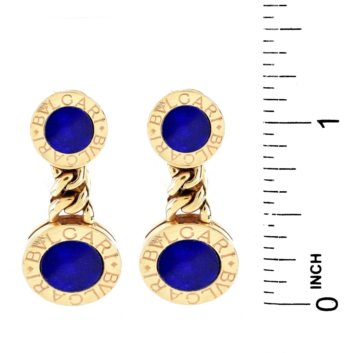 Bulgari 18K Gold and Lapis Earrings