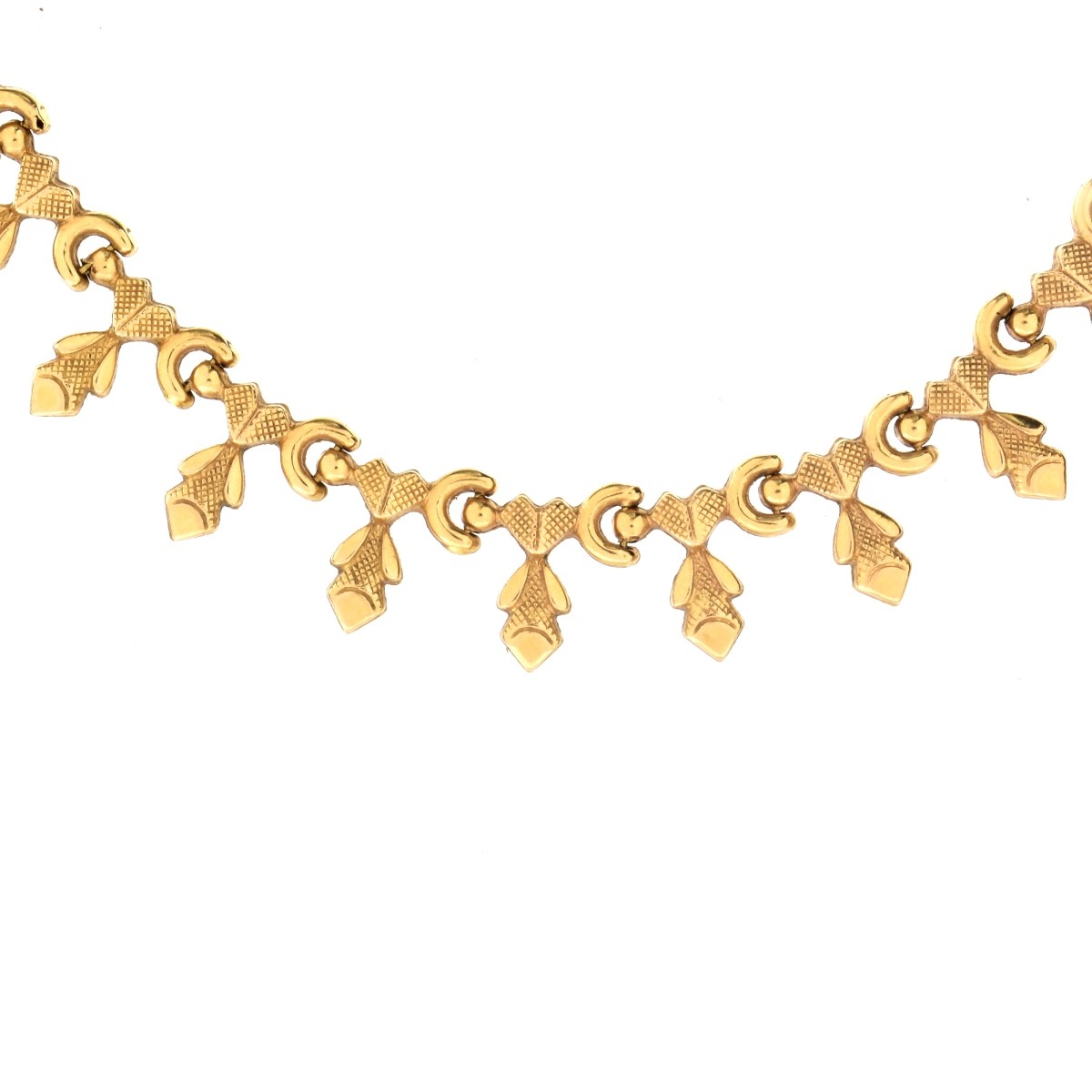 Vintage Italian 18K Yellow Gold Handmade Necklace