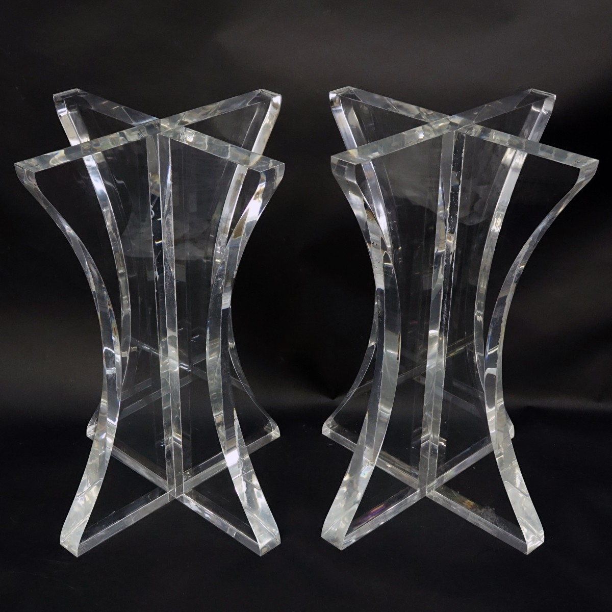 Pair of Mid Century Modern Lucite Table Bases