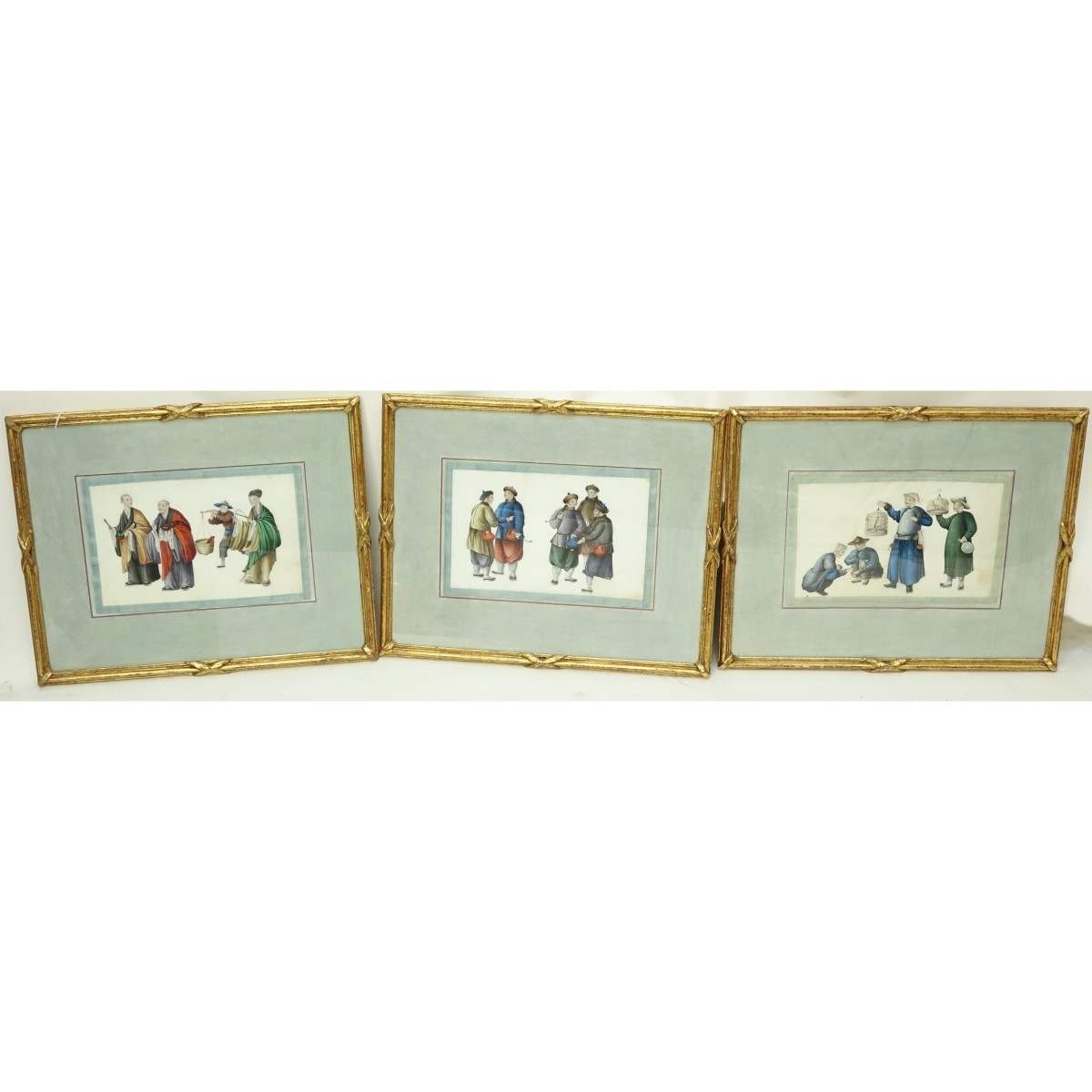 Three (3) Antique Chinese Export Watercolours