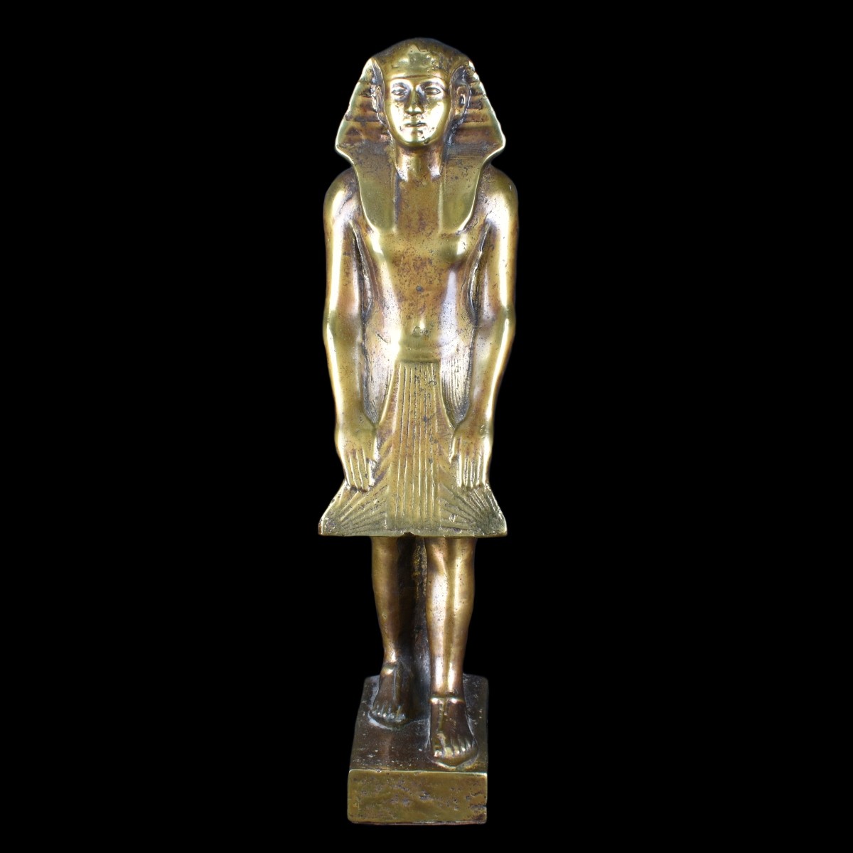 Vintage Brass-Clad Egyptian Temple Figure