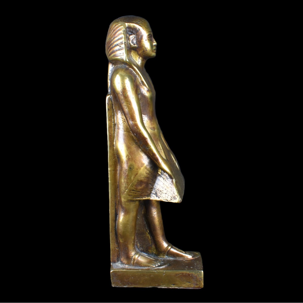 Vintage Brass-Clad Egyptian Temple Figure