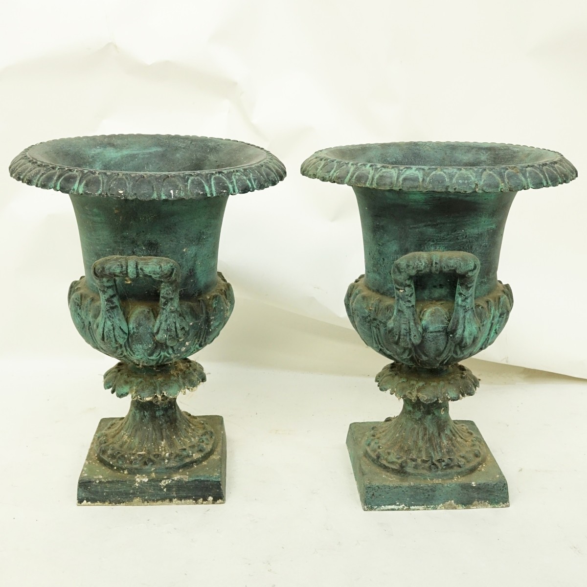 Pair Pottery Garden Urns