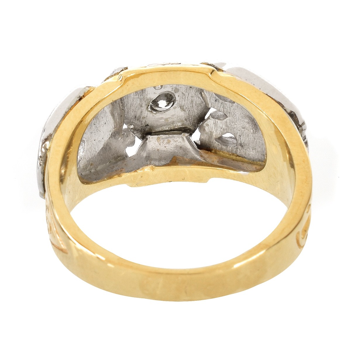Man's Diamond and 10K Gold Masonic Ring