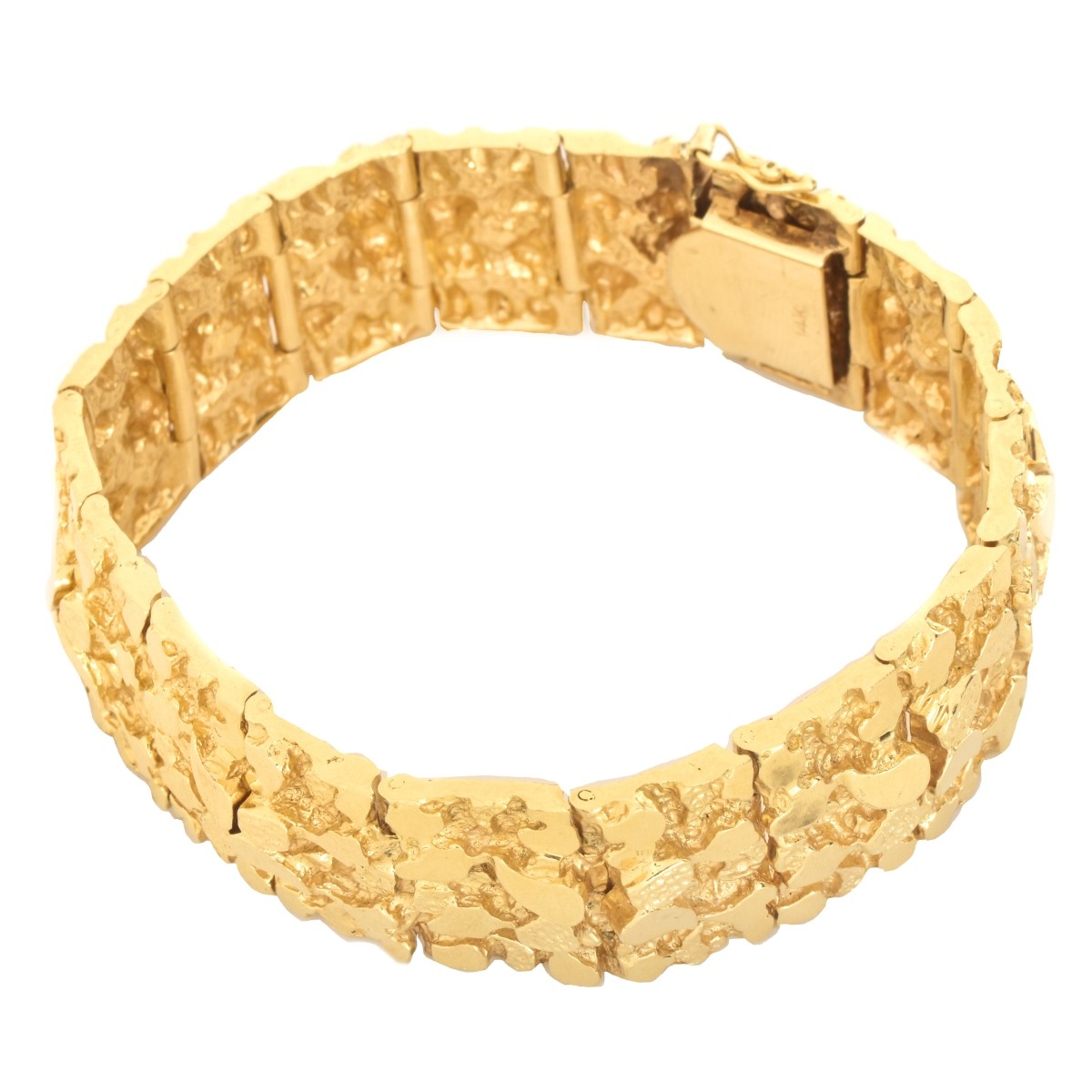 Man's 14K Gold Nugget Bracelet | Kodner Auctions