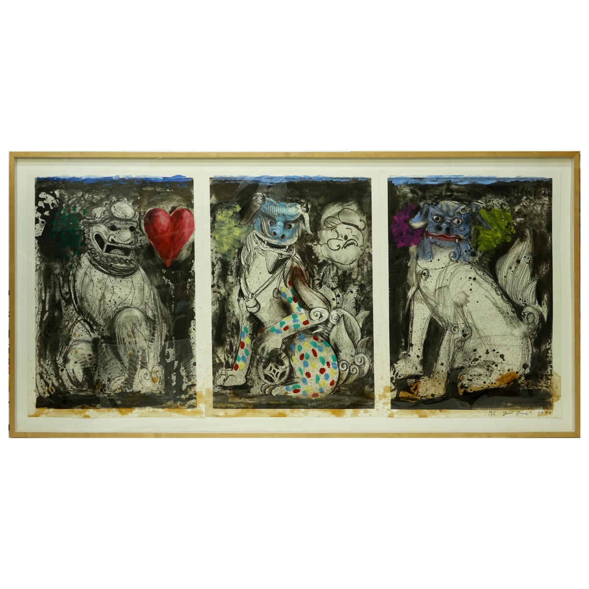 Jim Dine Fu Dog Triptych