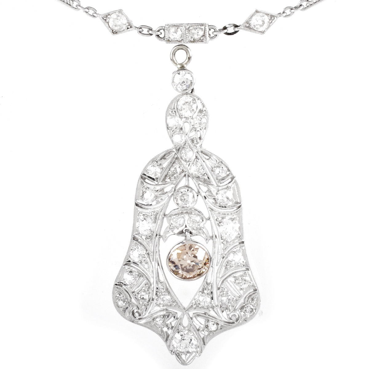 Art Deco Diamond and Platinum Necklace