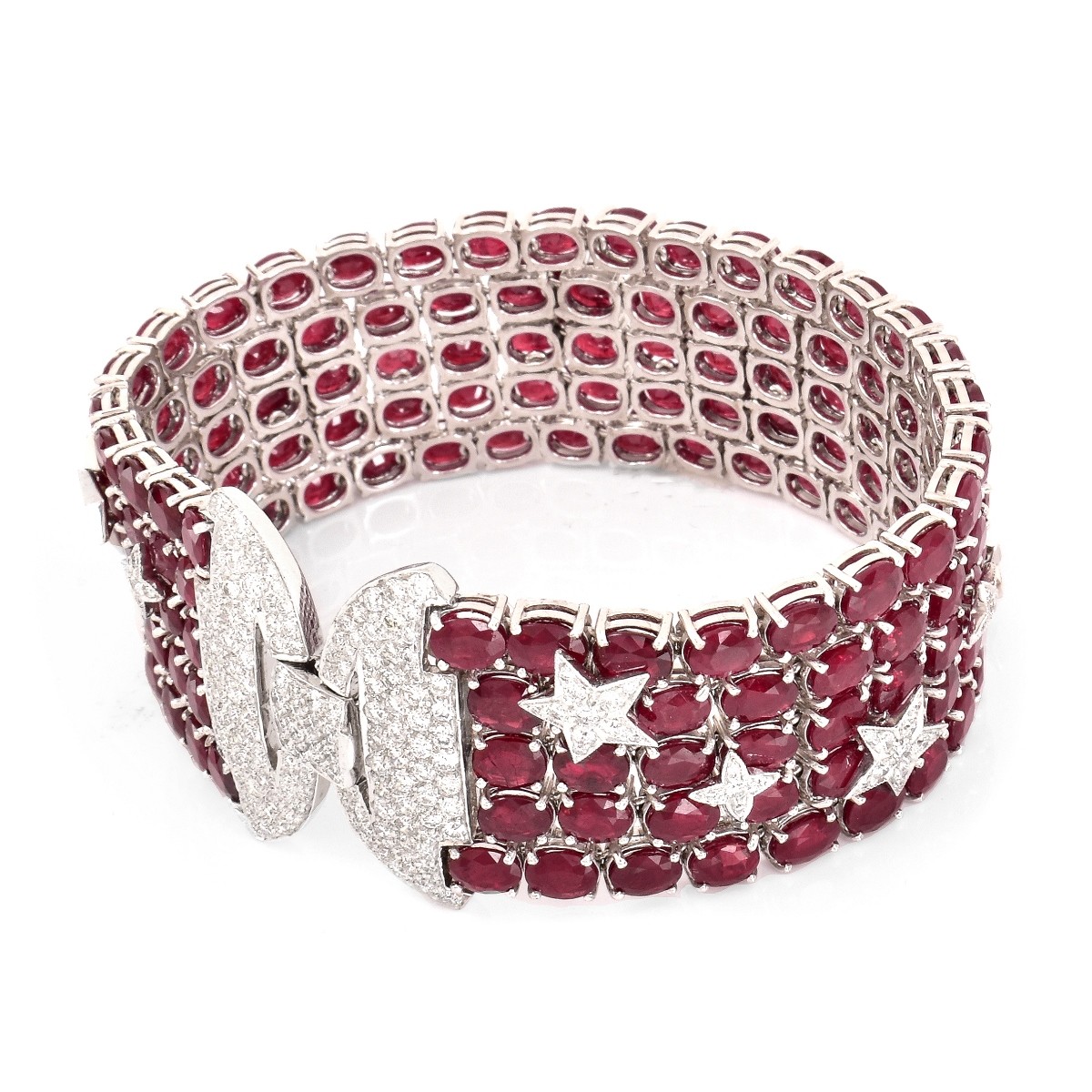 Burma Ruby, Diamond and 18K Gold Bracelet