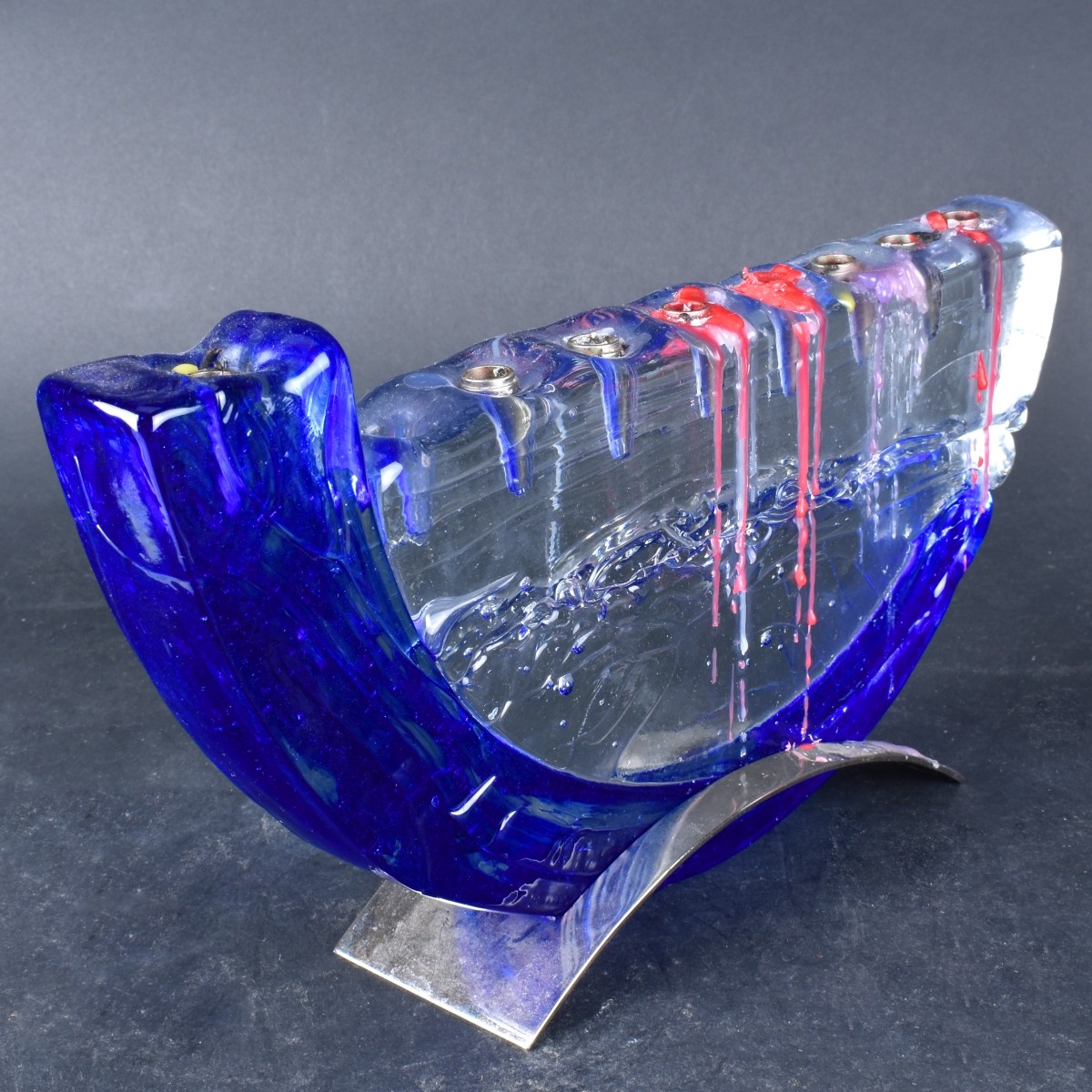 Art Glass Menorah