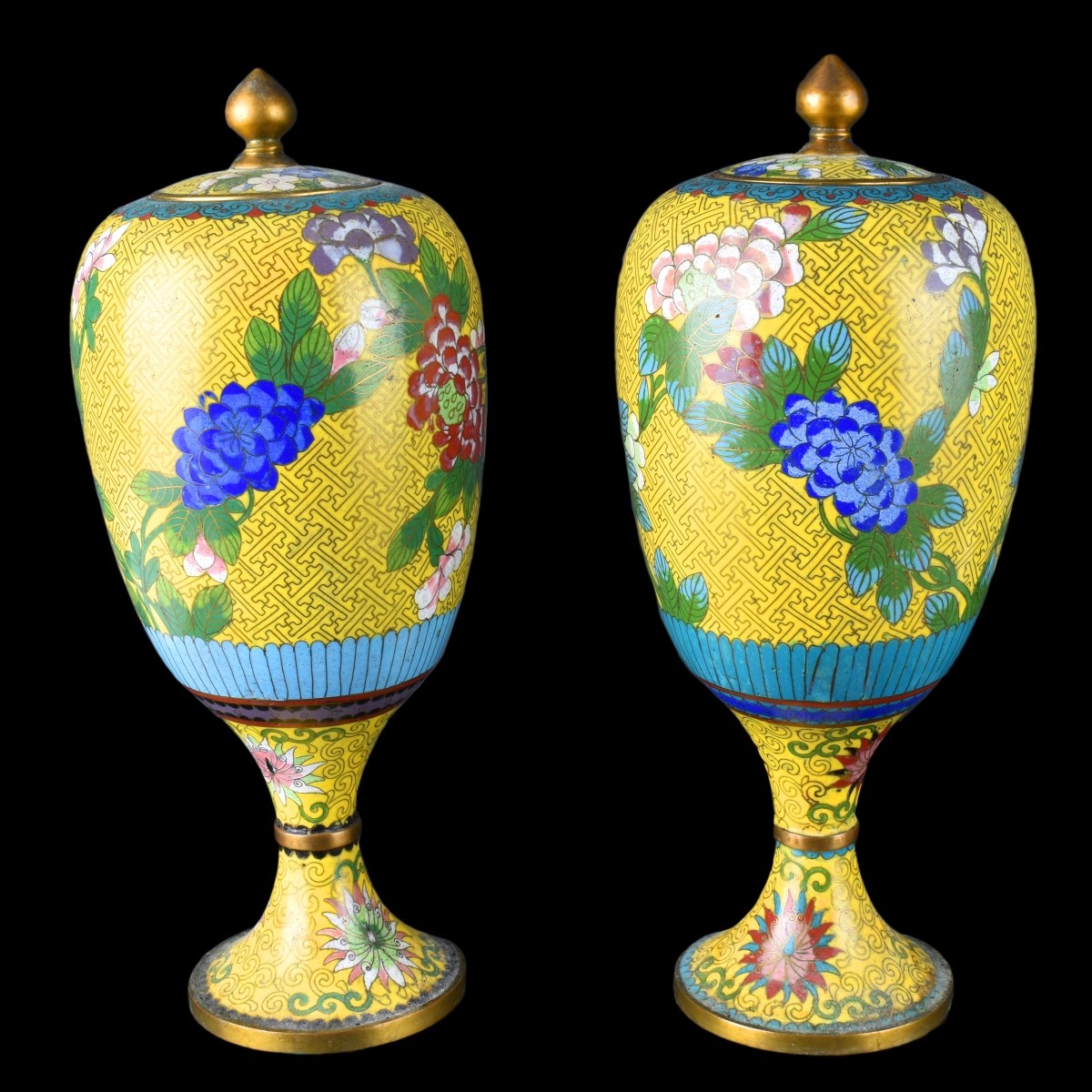 Chinese Cloisonne Covered Vases