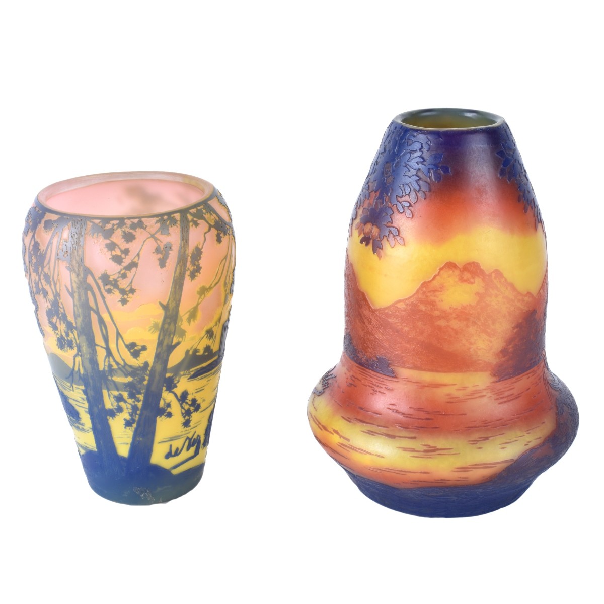Two Cameo Glass Vases