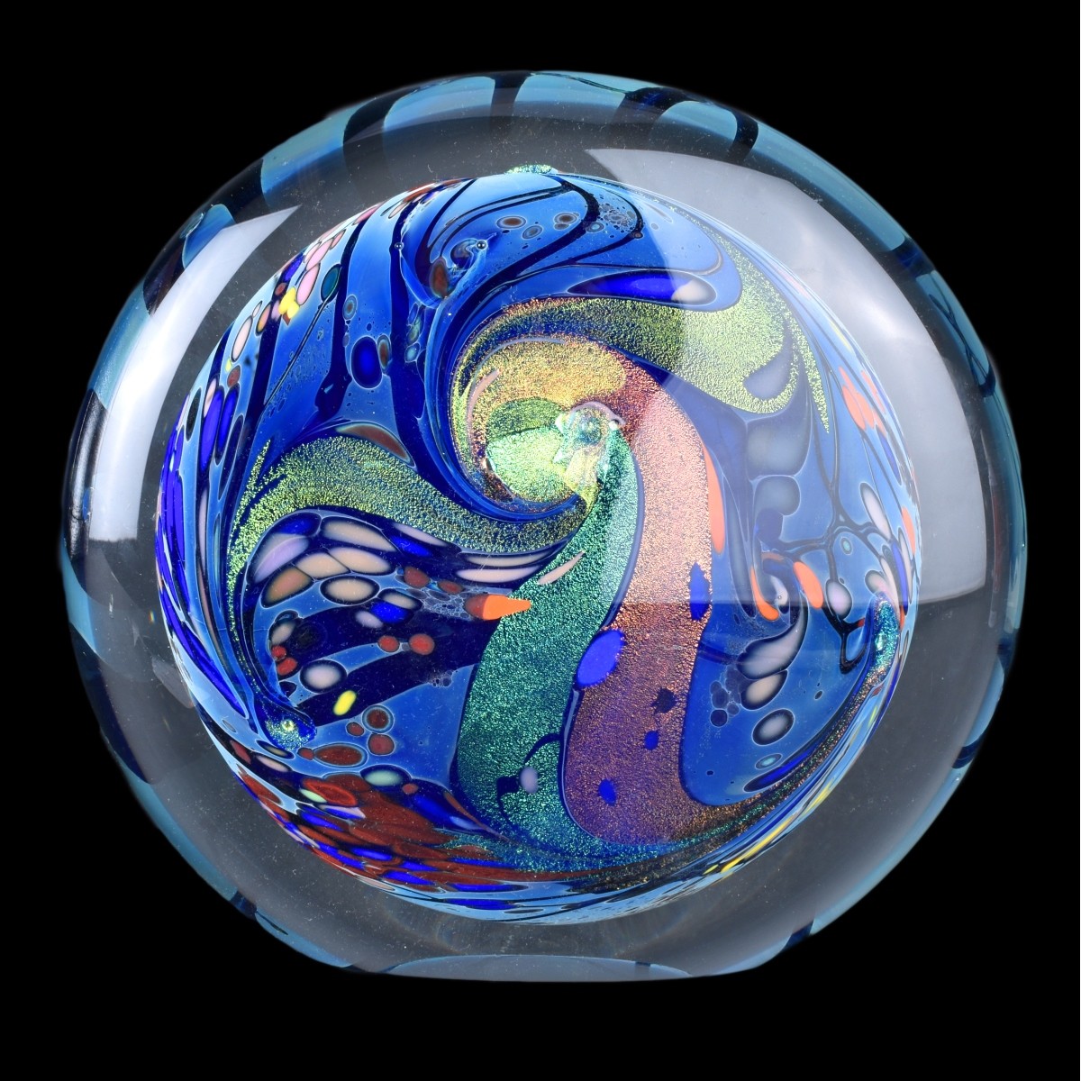 Rollin Karg, American Large Art Glass Paperweight