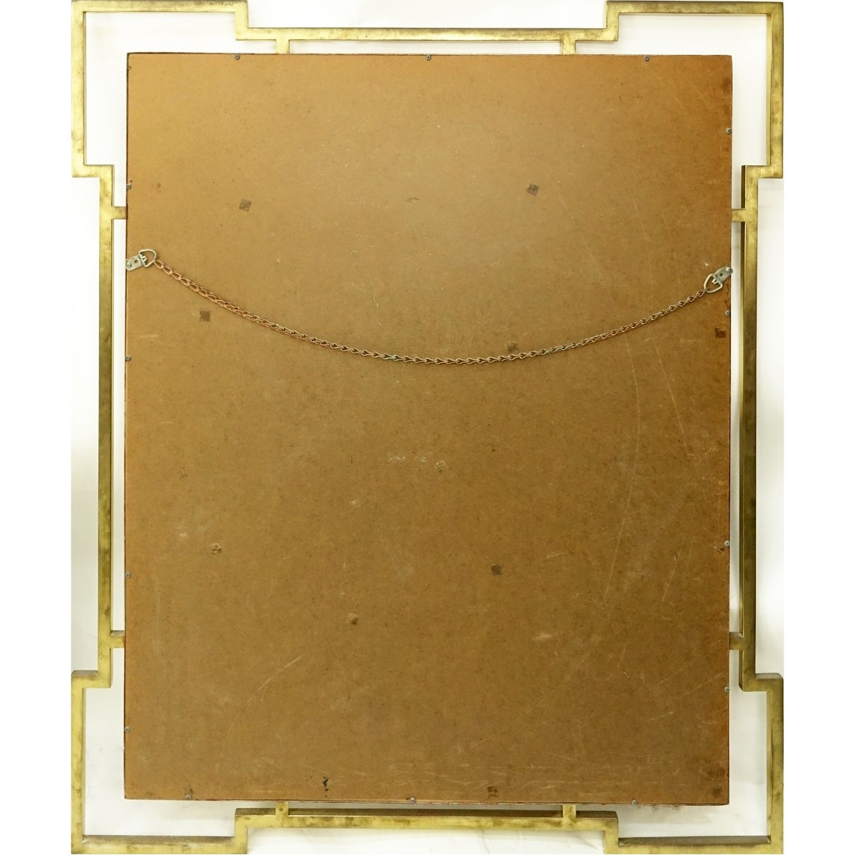 Mid 20th Century Brass and Faux Marble Mirror