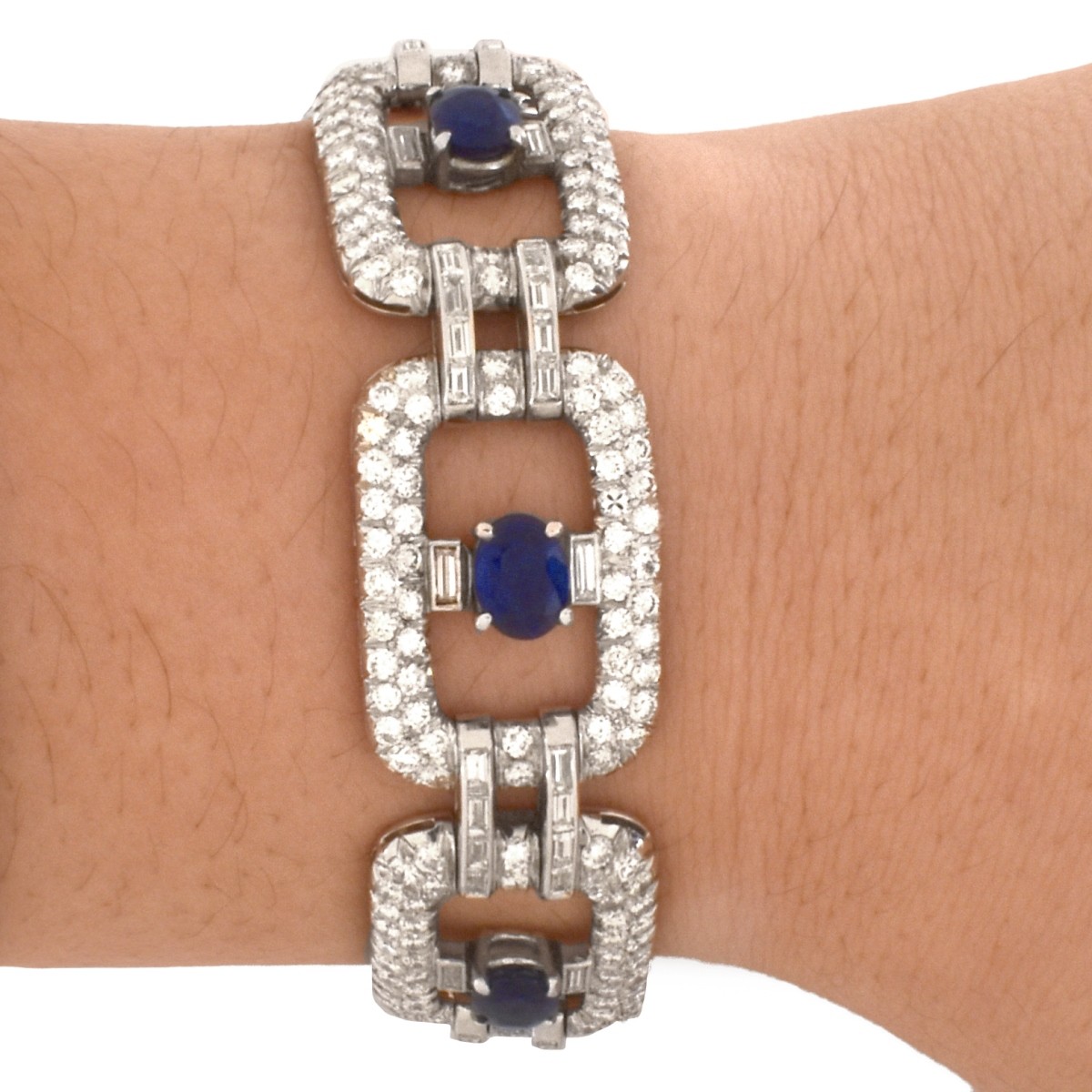 Vintage Diamond, Sapphire and Platinum Bracelet