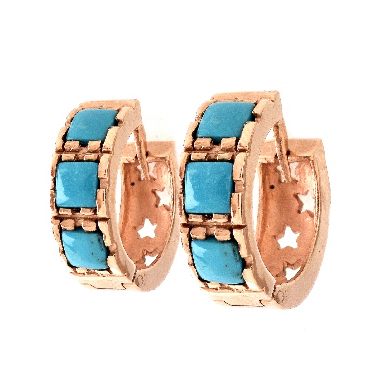 14K Gold and Turquoise Earrings