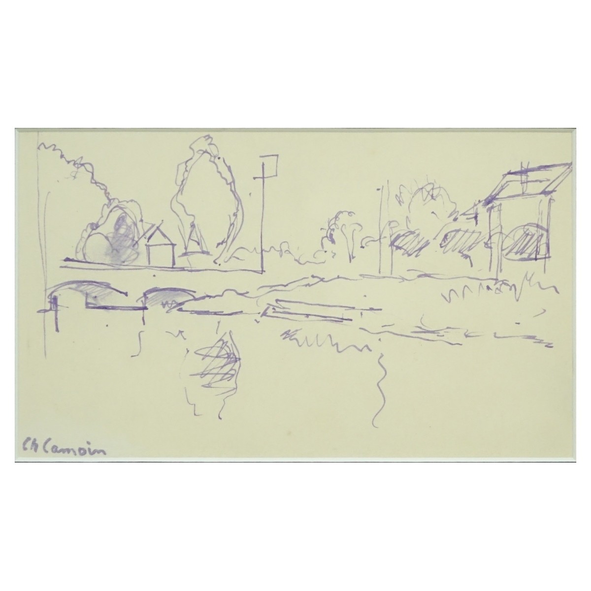 Attributed to: Charles Camoin Ink Drawing