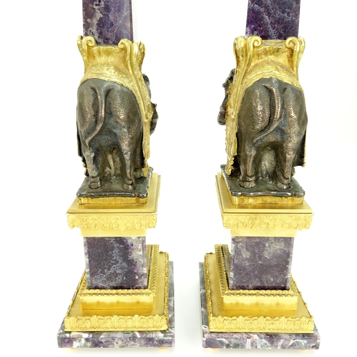 Pair Elephant Obelisks