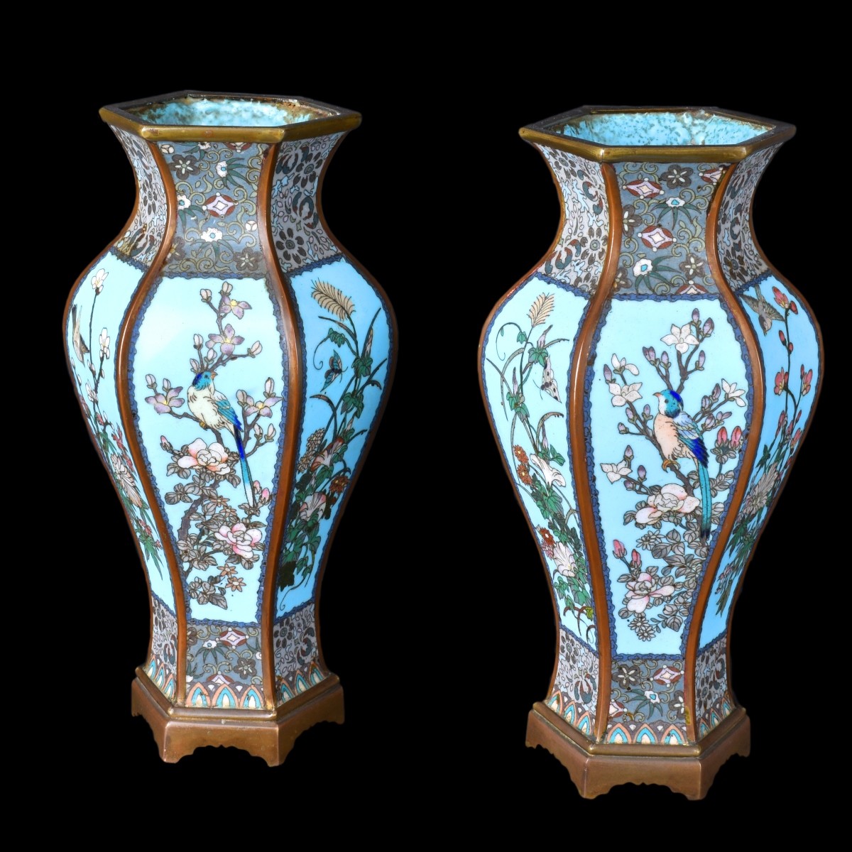 Pair Cloisonne Vases