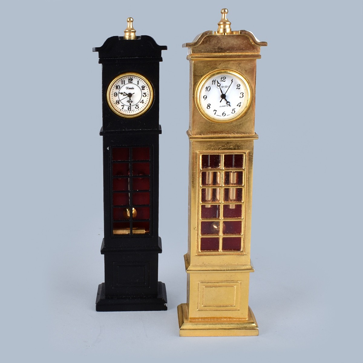 13 Miniature Brass Clocks