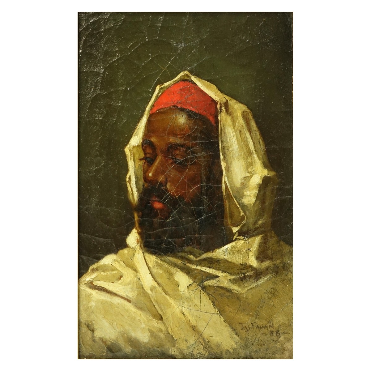 19th C Orientalist School O/C "Portrait of a Man"