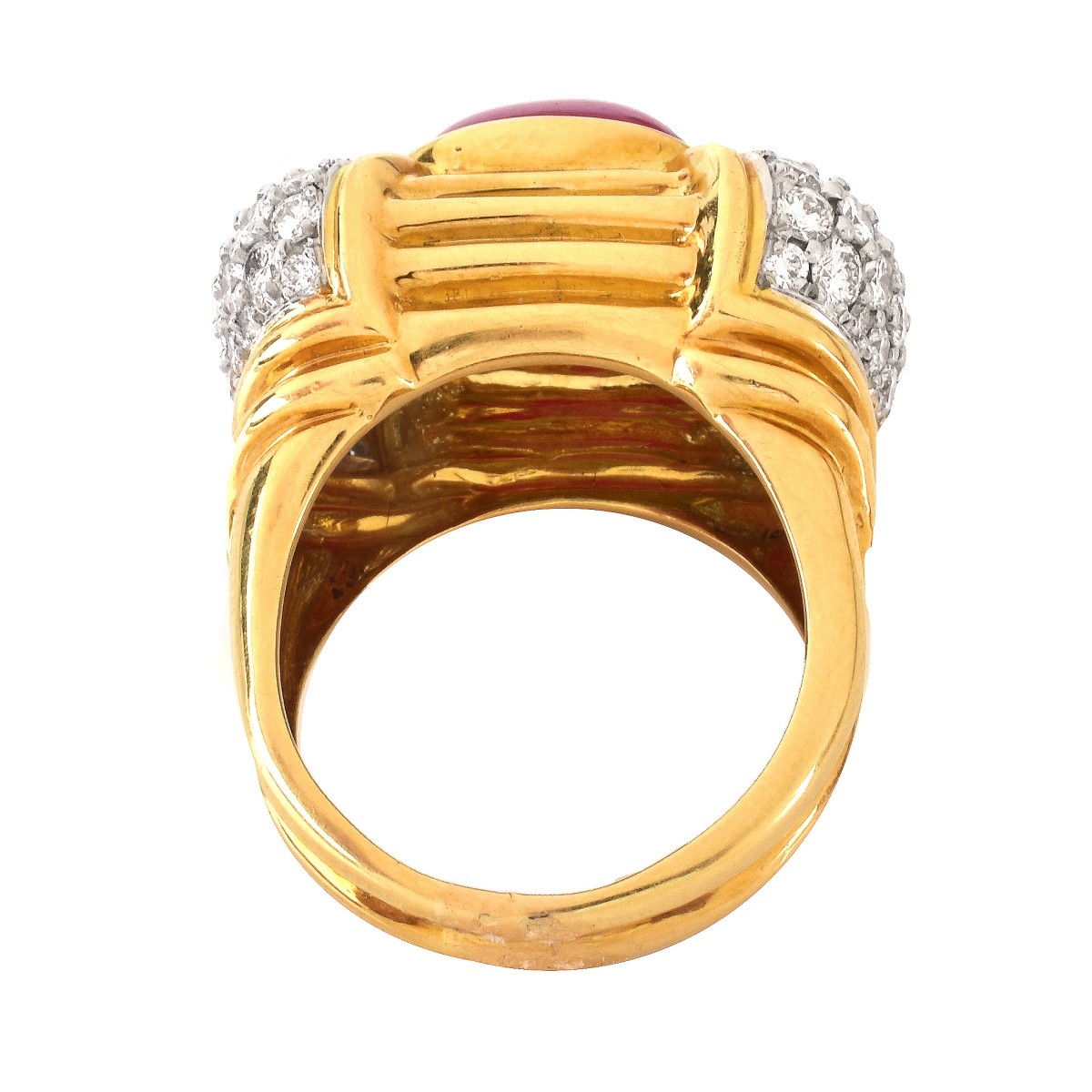 Burma Ruby, Diamond and 18K Gold Ring
