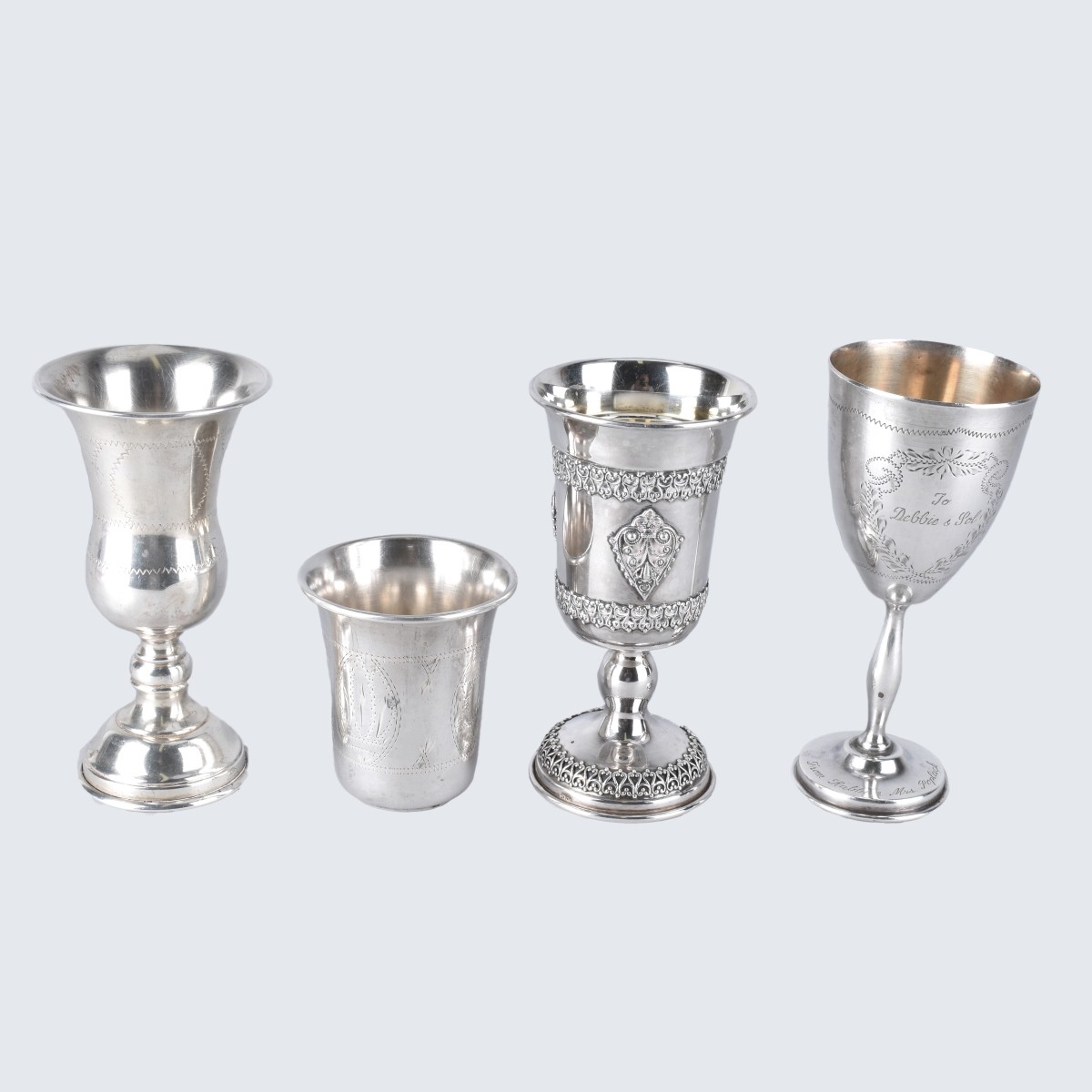 4 Sterling Kiddush Cups