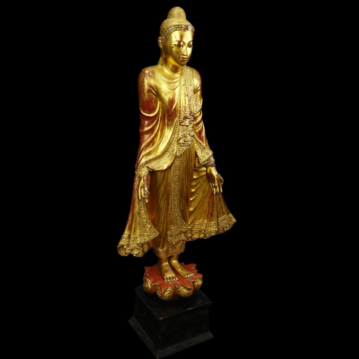 Thai Gilt Carved Buddha