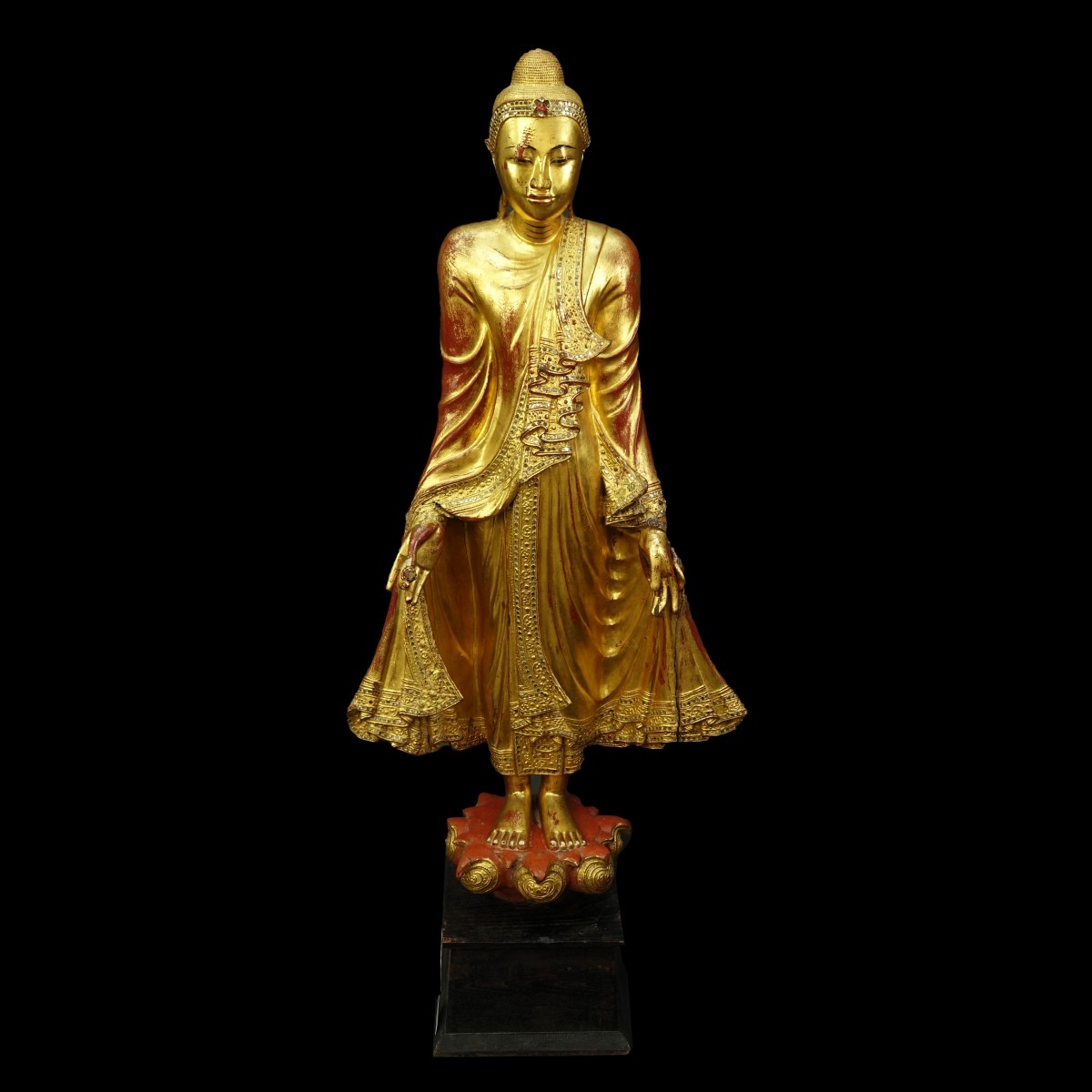 Thai Gilt Carved Buddha