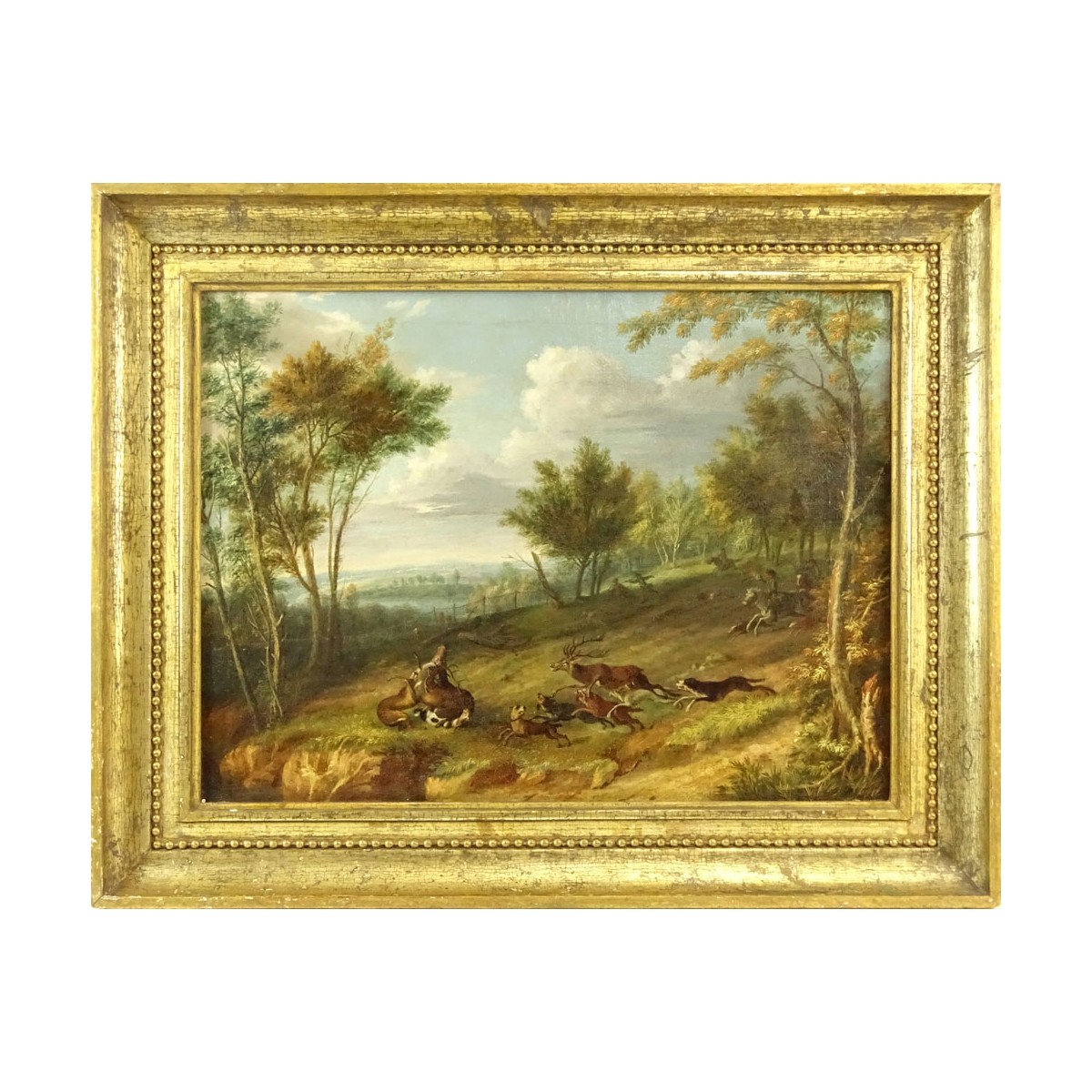 Friedrich Wilhelm Hirt, German (1721-1772) Oil on Canvas, Stag Hunt. Unsigned. Very good conserved 