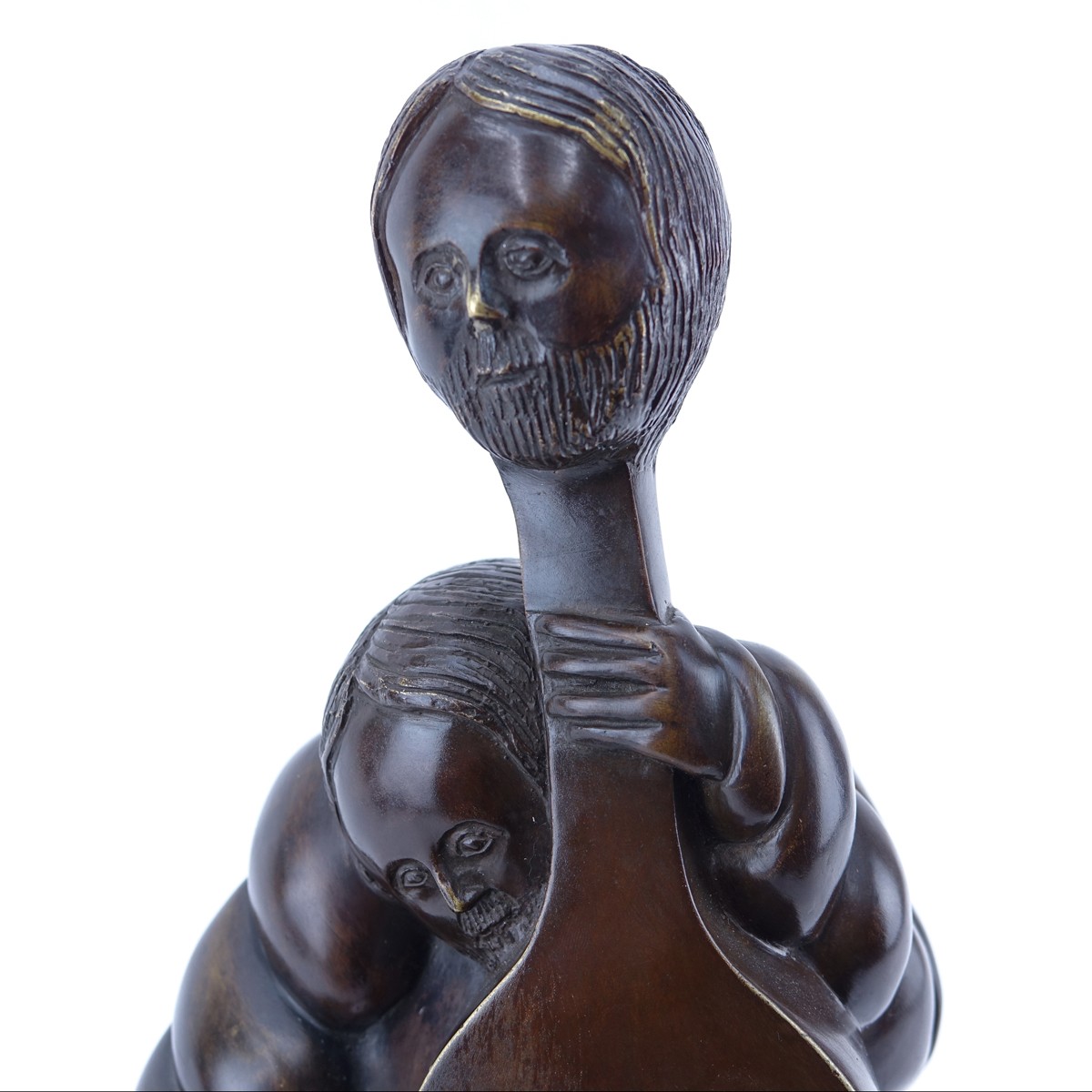 Fernando Péreznieto Mexican (1938 –2001) Patinated Bronze Sculpture, Seated Instrument Player, Sign