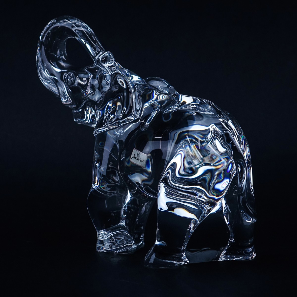 Baccarat Crystal Elephant Figure. Signed. Good condition. Measures 6-1/2" H. (estimate $100-$200) S