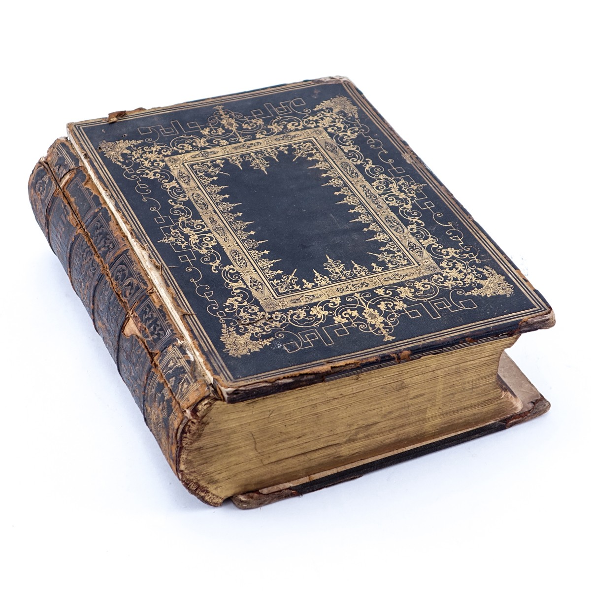 Harper and Brothers, Publishers, New York, 1846, Large Leather Bound Illuminated Bible. Includes th