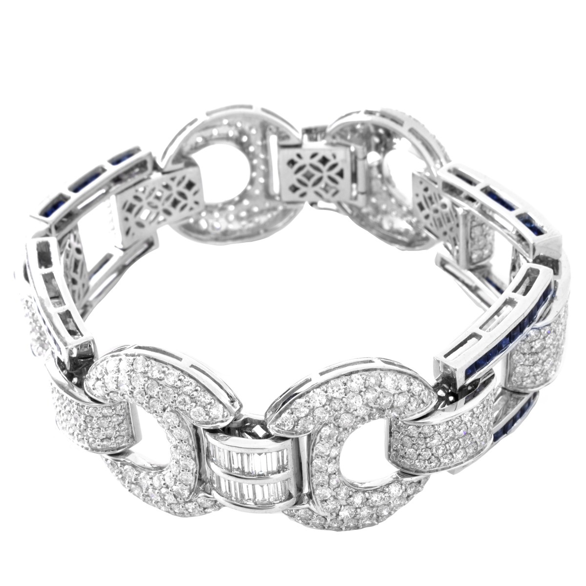 Diamond, Sapphire and 18K Gold Bracelet