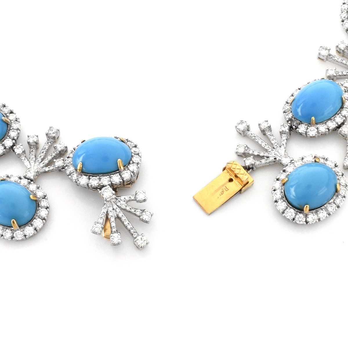 Turquoise, Diamond and 18K Gold Suite