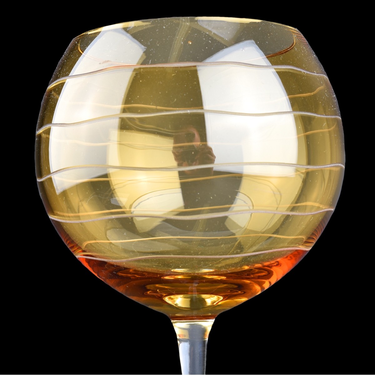 11 Amber Wine Glasses