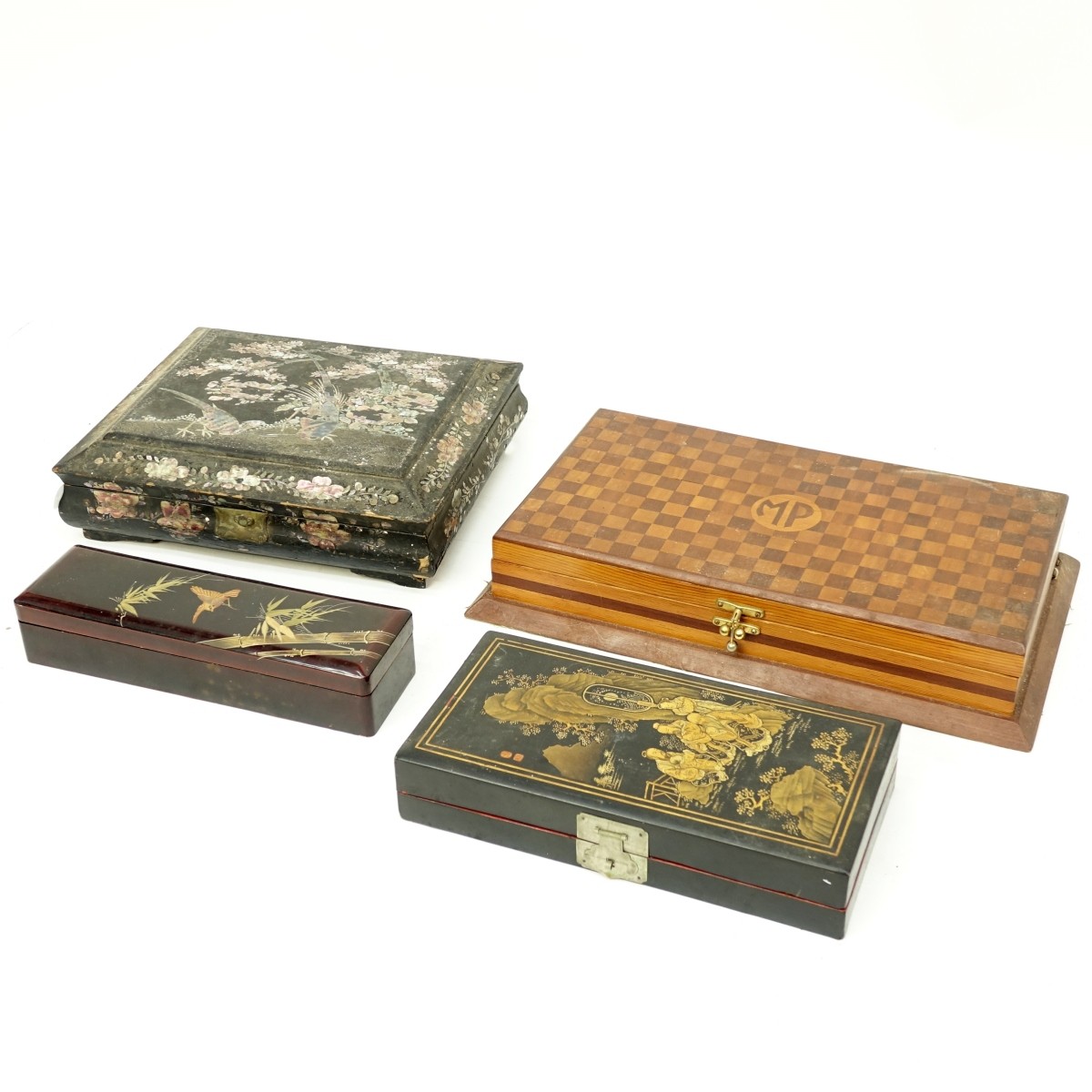 Four Vintage Wooden Boxes