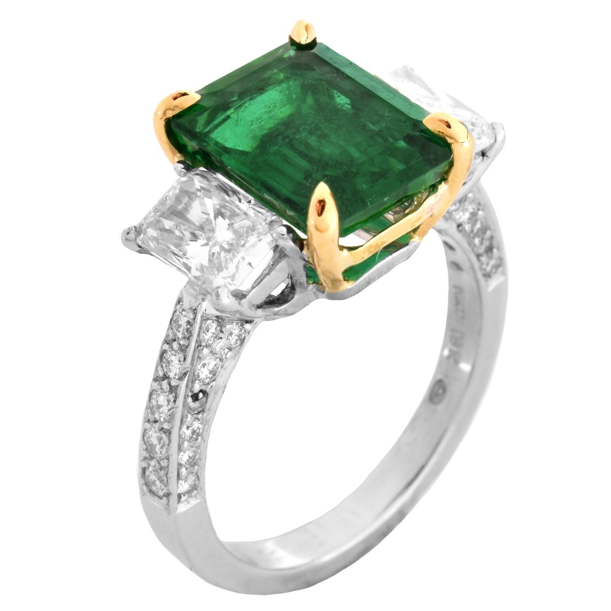 4.87ct Emerald and Diamond Ring