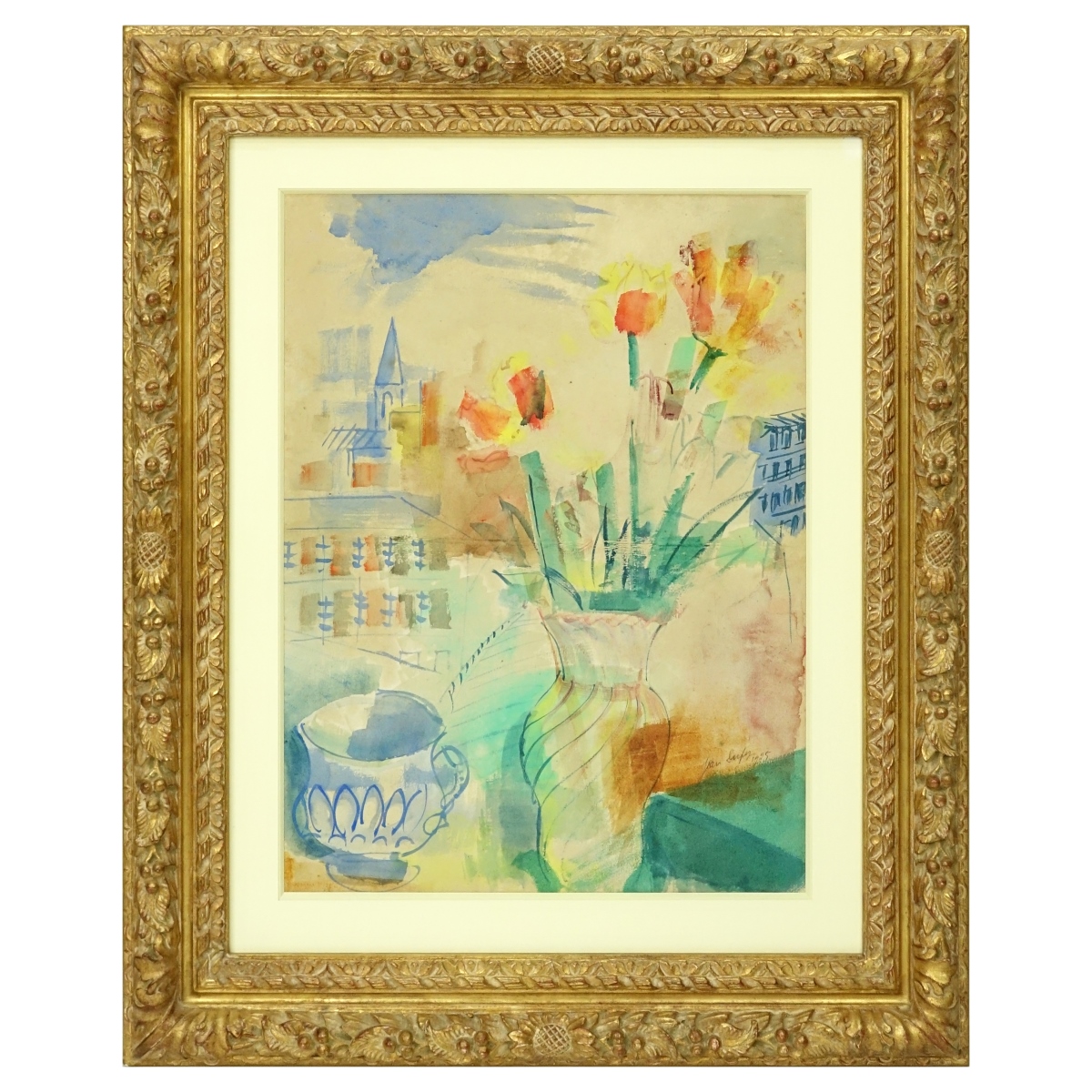 Jean Dufy, French (1888-1964) Gouache "Tulips"