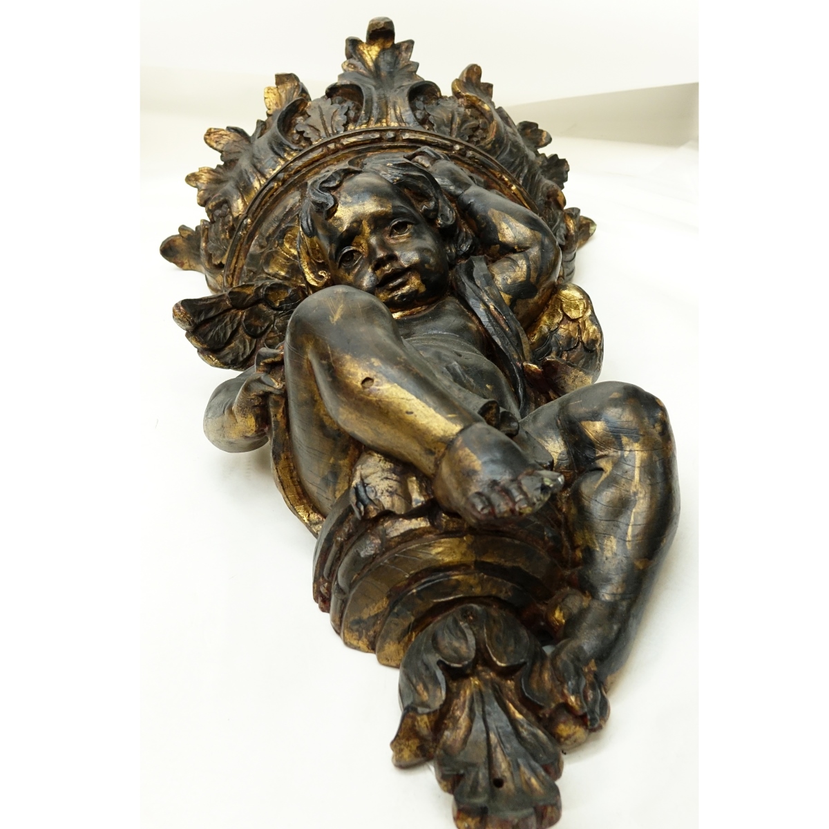 Polychrome Composition Putti Figural Wall Hanging