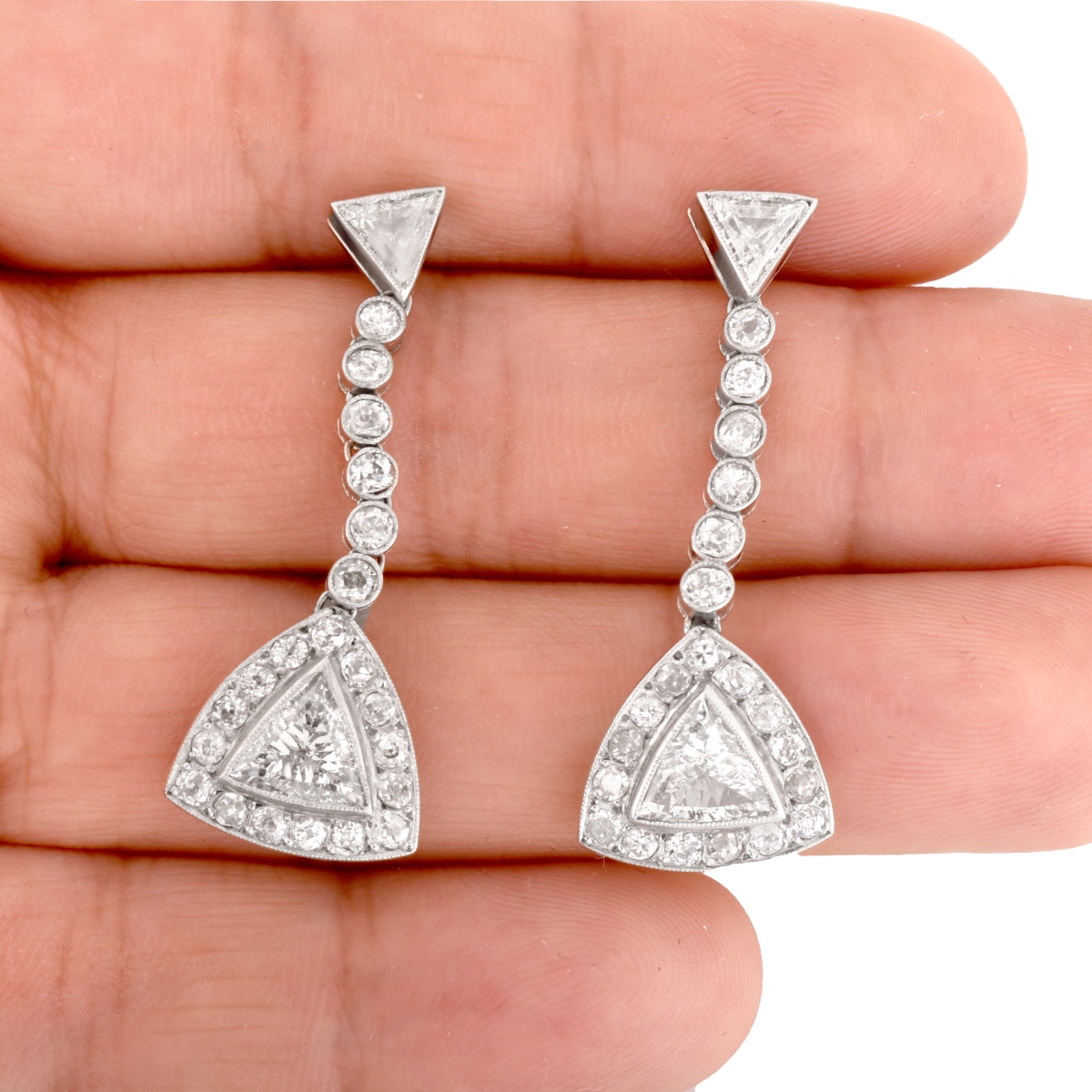 4.89ct TW Diamond and Platinum Earrings