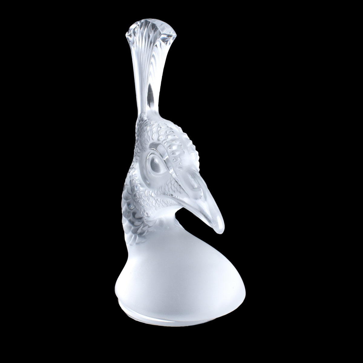 Lalique Peacock Hood Ornament/Paperweight
