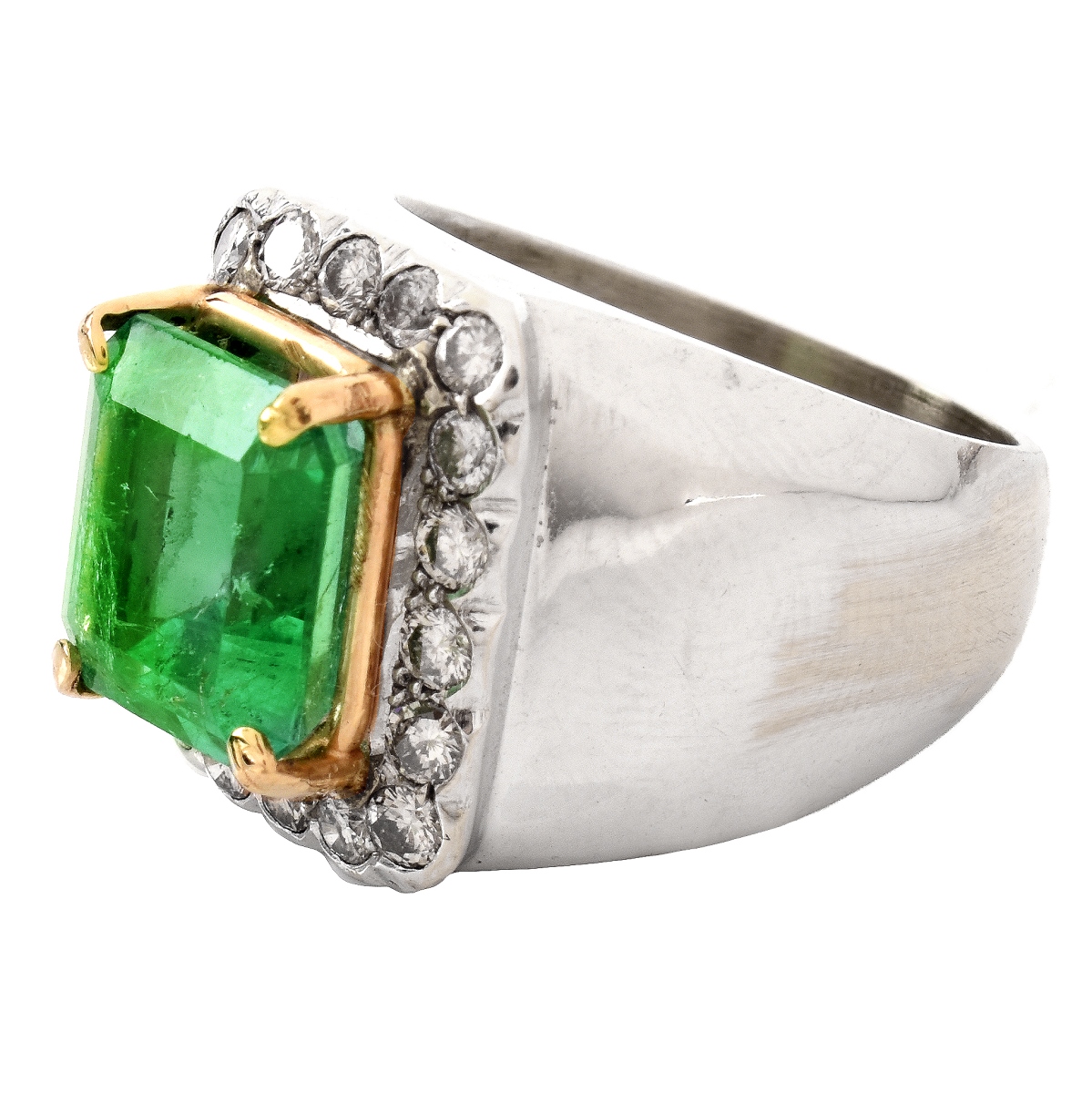 GAL 6.0 Carat Emerald, Diamond and 18K Ring