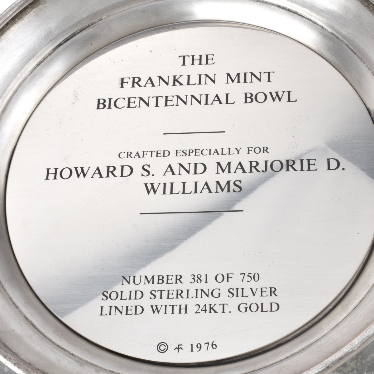 Franklin Mint Sterling Punch Bowl