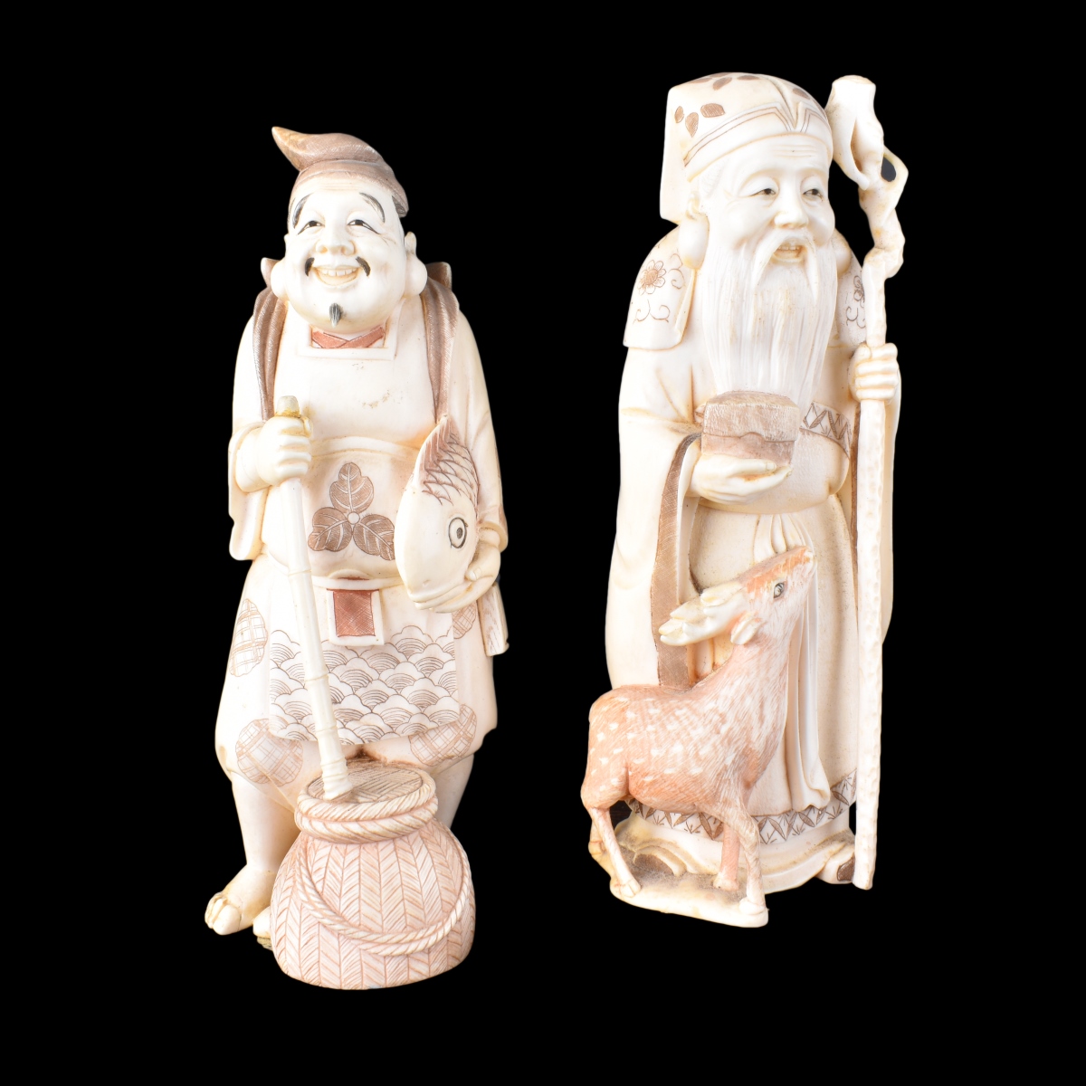 Japanese Ivory Immortal Figurines