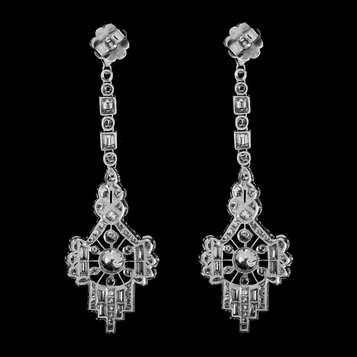 Art Deco Diamond and Platinum Earrings