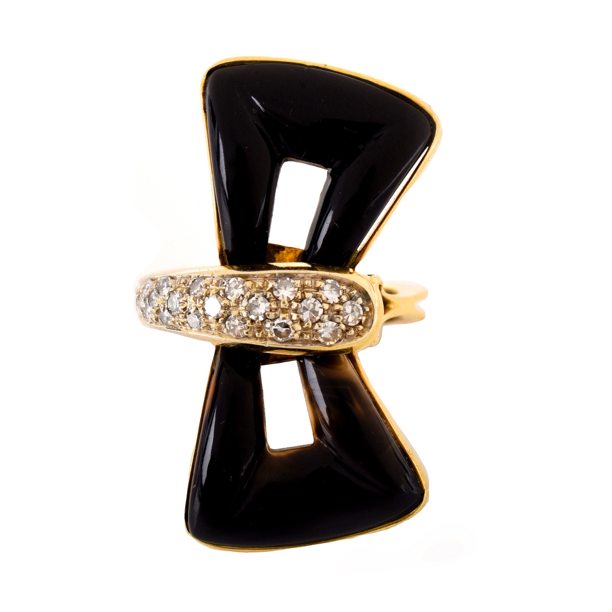 Vintage Diamond, Onyx and 14K Ring