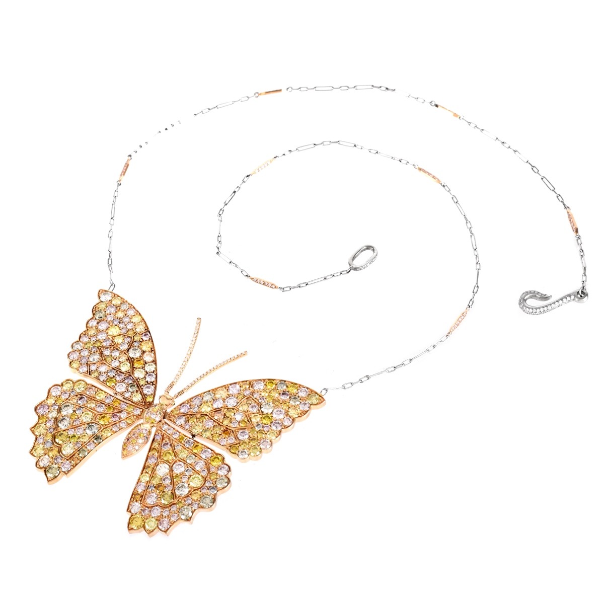 13.26ct TW Diamond and 18K Butterfly Pendant